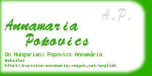 annamaria popovics business card